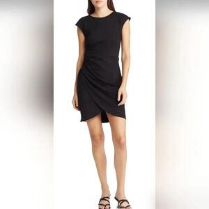 Nordstrom Fraiche by J‎ Tulip Hem Ponte Sheath Dress Black small NWOT